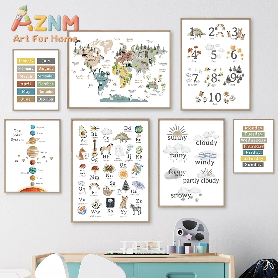 Kids Education Number - Eğitim, Okul Öncesi, Alfabe, Sayılar, Güneş